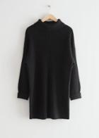 Other Stories Turtleneck Mini Knit Dress - Black