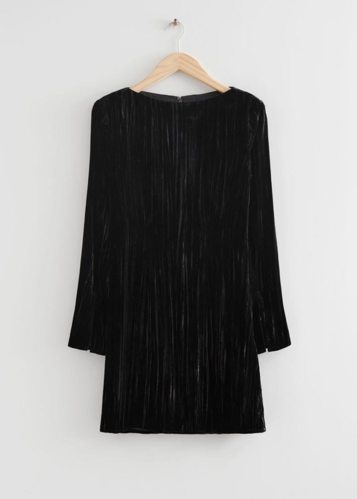 Other Stories Textured Mini Dress - Black