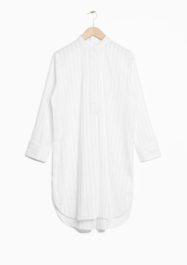Other Stories Striped Jacquard Shirt Dress