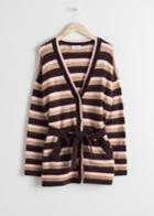 Other Stories Striped Belted Cardigan - Brown