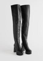 Other Stories Heeled Over-the-knee Platform Boots - Black