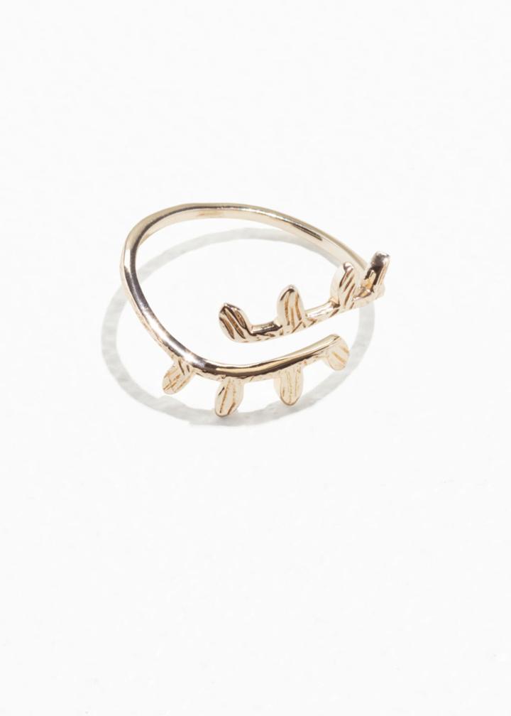 Other Stories Wrapping Olive Branch Ring - Gold