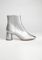 Other Stories Metallic Cylinder Heel Boots - Silver