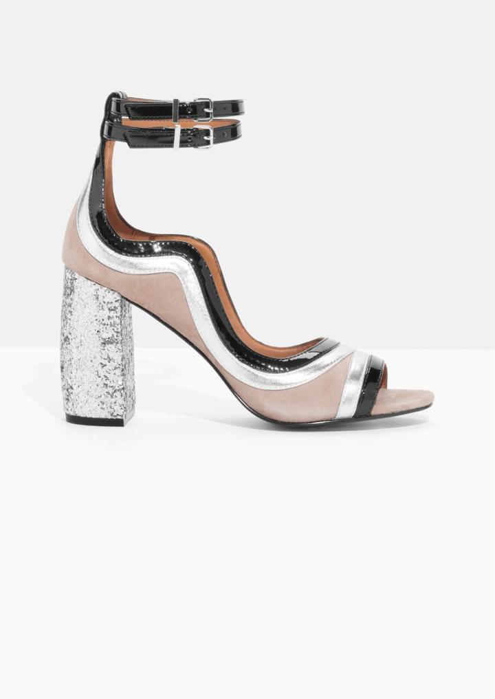 Other Stories Glitter Heel Strap Sandalette