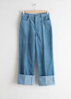 Other Stories Velvet Cuffed Trousers - Blue