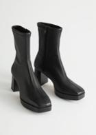 Other Stories Block Heel Stretch Boots - Black