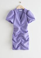 Other Stories Shirred Mini Dress - Purple