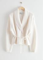 Other Stories Tie-waist Knit Cardigan - White