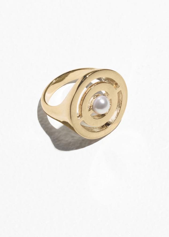 Other Stories Flat Circle Ring - White
