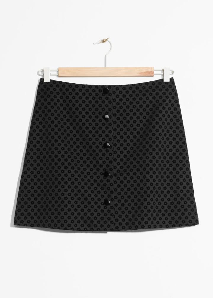 Other Stories Mini Skirt With Button Closure - Black