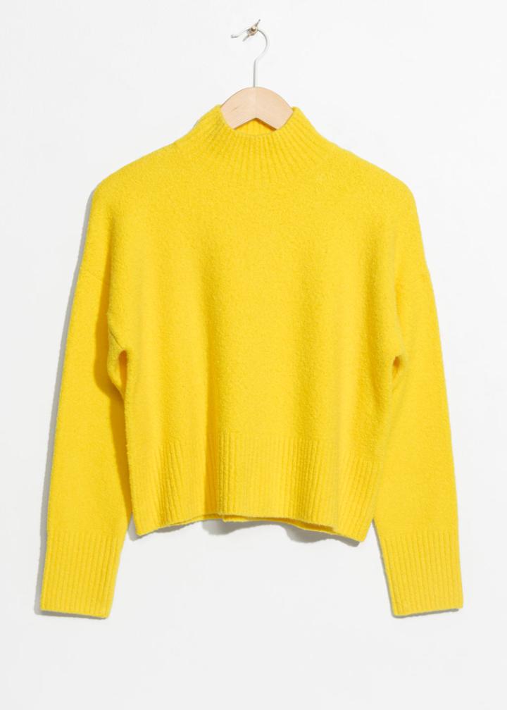Other Stories Crop Sweater - Yellow