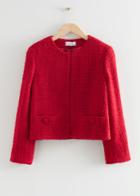 Other Stories Pocket Tweed Jacket - Red