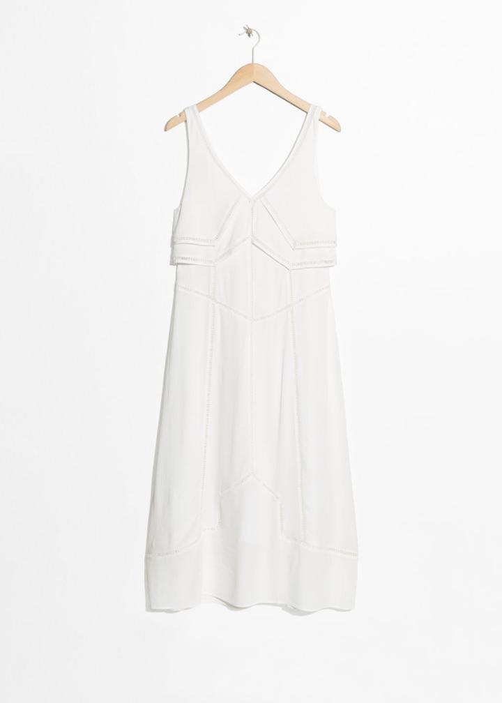 Other Stories Ribbon Lace Empire Dress - White