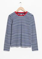 Other Stories Striped Long Sleeve Tee - Blue