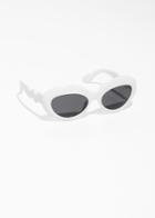 Other Stories Round Squiggle Sunglasses - White