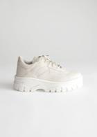 Other Stories Platform Leather Sneakers - Beige