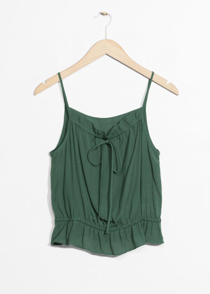 Other Stories Gathered Strap Top - Green