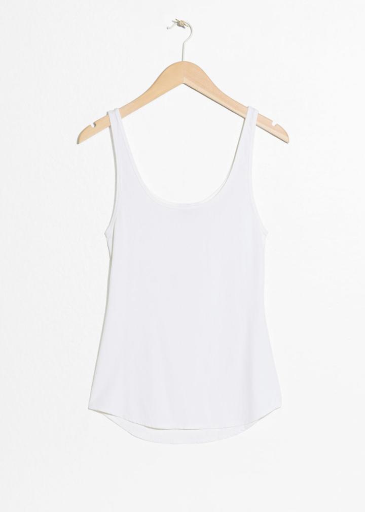 Other Stories Fitted Ribbed Tank Top - White