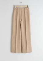 Other Stories Wide Lyocell Blend Trousers - Beige