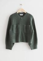Other Stories Knitted Zip Cardigan - Green