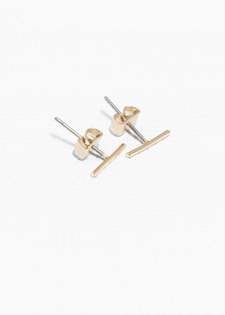 Other Stories Thin Bar Studs - Gold