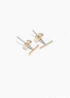 Other Stories Thin Bar Studs - Gold