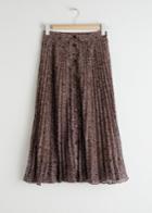 Other Stories Pleated Midi Skirt - Brown