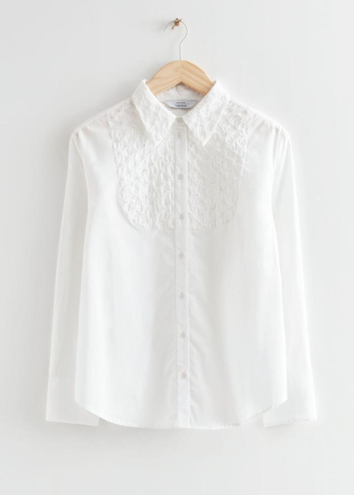 Other Stories Embroidered Cotton Shirt - White