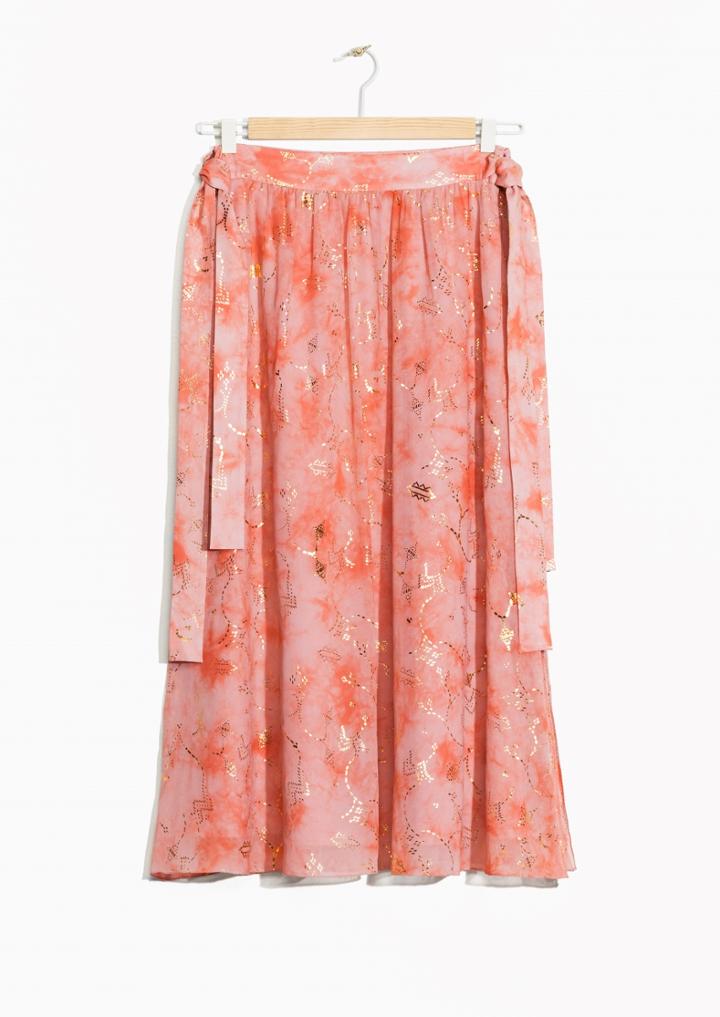 Other Stories Toms Gold Embossed Skirt