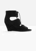 Other Stories Lace-up Suede Wedge Sandals