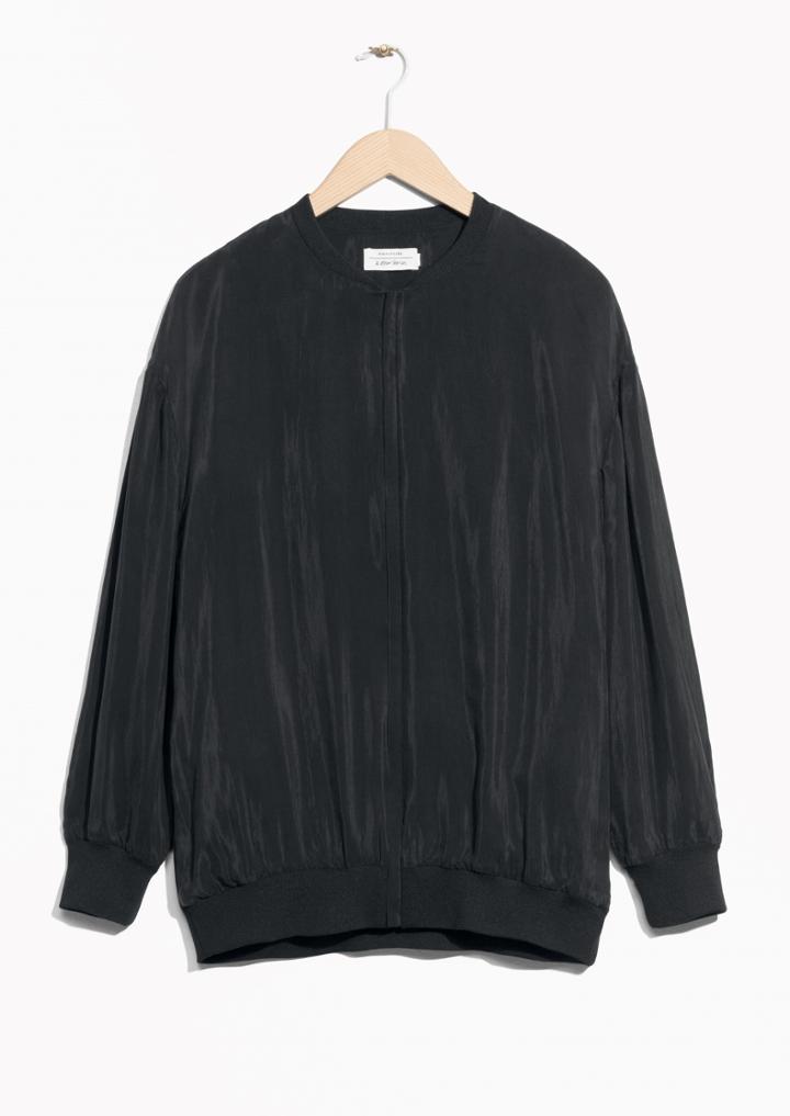 Other Stories Cupro Bomber Jacket