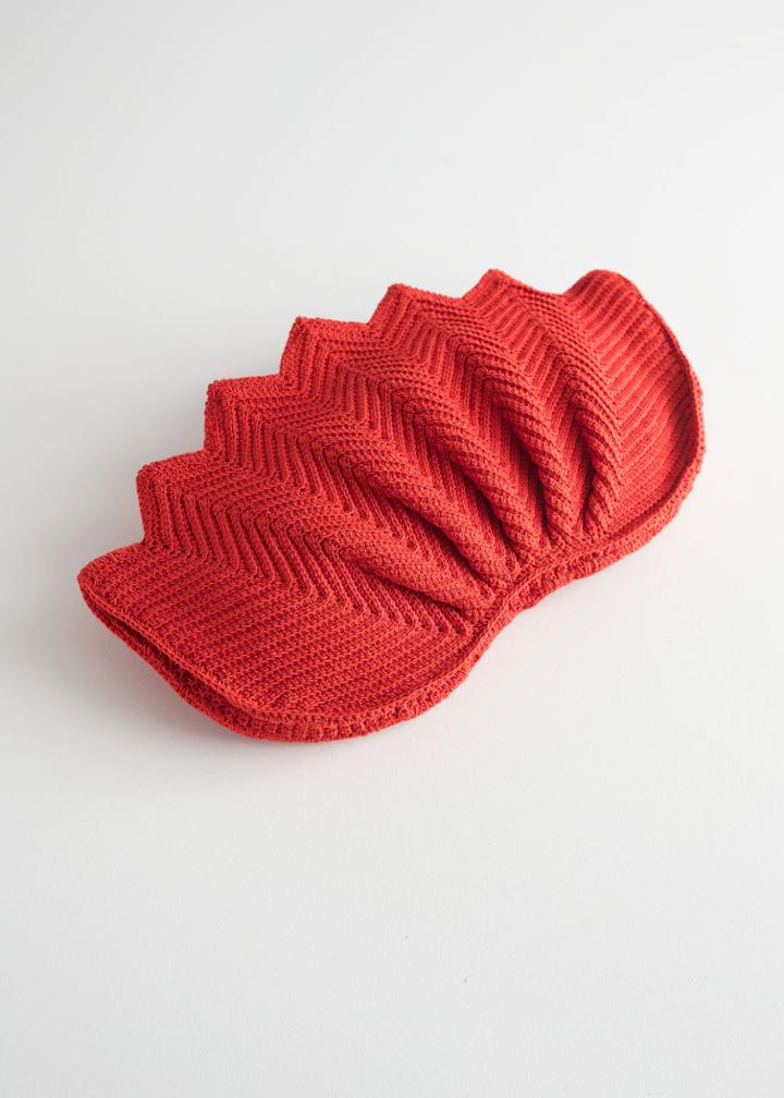 Other Stories Crochet Lotus Clutch - Red