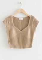 Other Stories Knitted Crop Top - Beige
