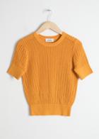 Other Stories Open Crochet Knit Top - Yellow