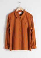 Other Stories Cotton Twill Workwear Shirt - Orange