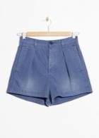 Other Stories High Waisted Twill Shorts - Blue