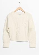 Other Stories Cable Knit Sweater - White