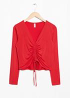 Other Stories Drawstring Crop Top - Red