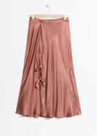 Other Stories Duo Bow Slit Midi Skirt - Red