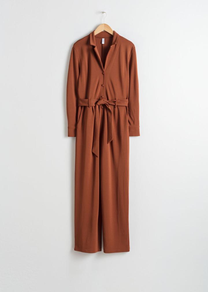 Other Stories Belted Jumpsuit - Beige