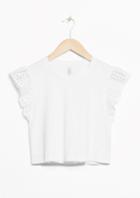 Other Stories Perforated Sleeve Crop Top