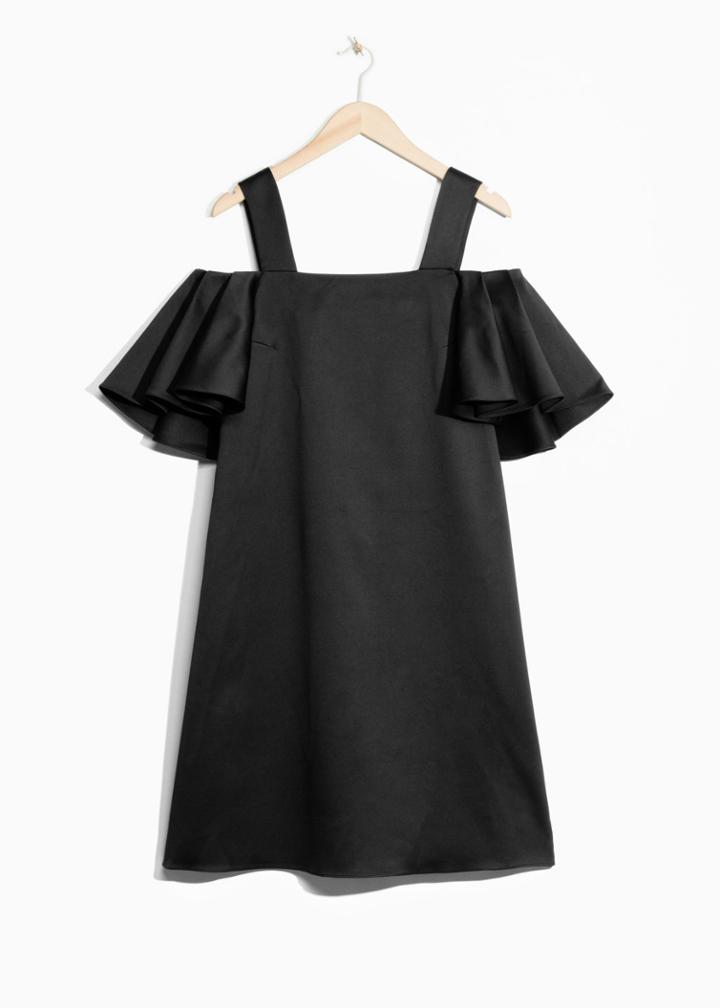 Other Stories Off-the-shoulder Strap Dress - Black