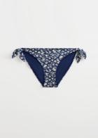 Other Stories Printed Side Tie Bikini Bottoms - Blue