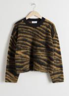 Other Stories Wool Blend Zebra Sweater - Yellow