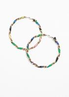 Other Stories Twisted Multi Coloured Hoops - Black