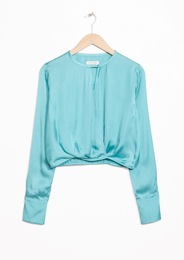 Other Stories Satin Wrap Blouse