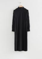 Other Stories Rhinestone Embellished Wool Knit Dress - Black