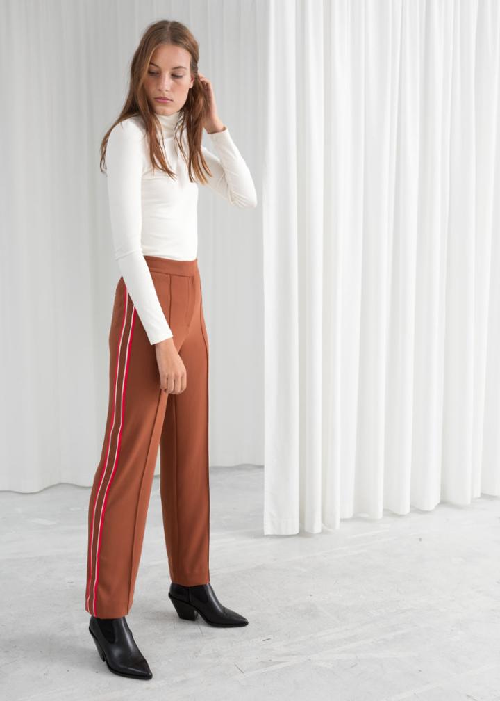 Other Stories Racer Stripe Trousers - Brown