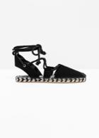 Other Stories Leather Rope Espadrilles - Black