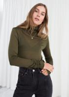Other Stories Long Sleeve Wool Turtleneck - Green